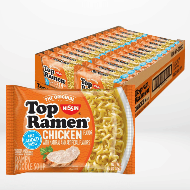 Nissin Top Ramen Noodle Soup, Chicken, 3 Ounce (Pack of 24)