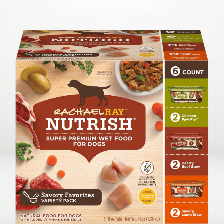 Nutrish Rachael Ray Premium Natural Wet Dog Food 8 Ounce Tub (Pack of 6)