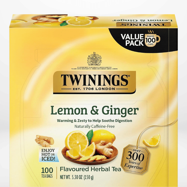 Twinings Lemon & Ginger Herbal Tea-100 Teabags